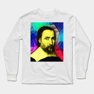 Nicolas Claude Fabri de Peiresc Colourful Portrait | Nicolas Claude Fabri de Peiresc Artwork 7 Long Sleeve T-Shirt